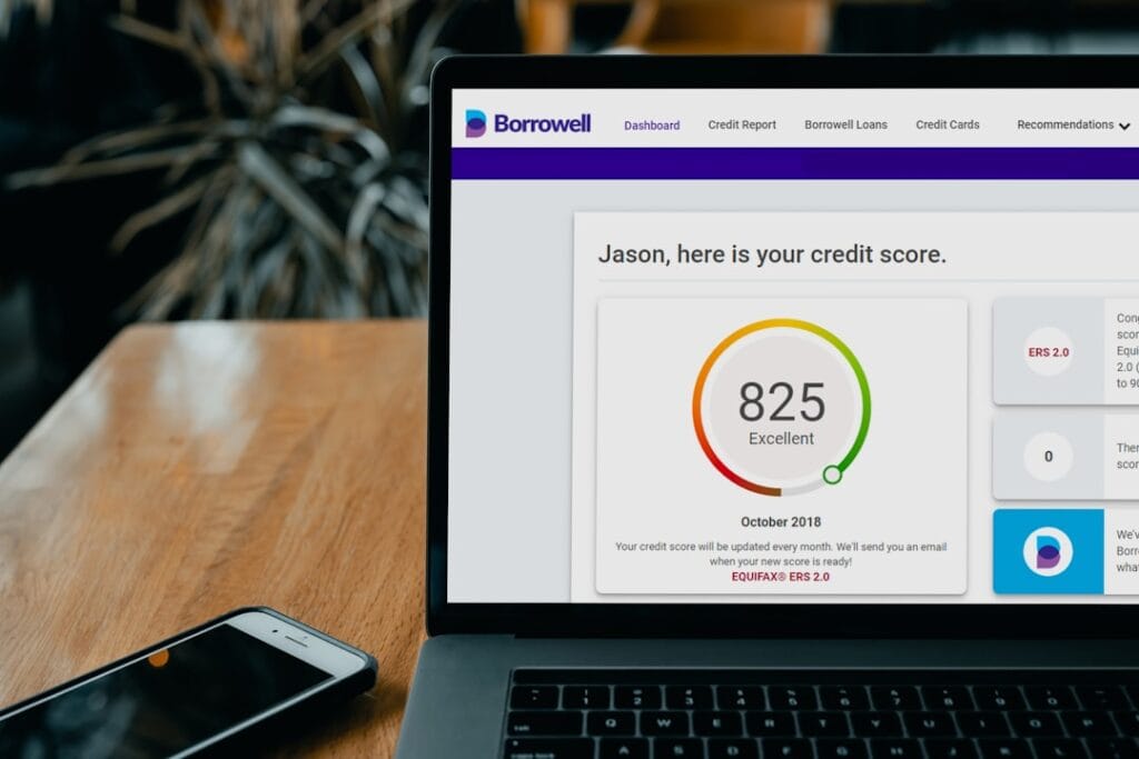 Credit score displayed on a laptop screen showing the consumer credit data credit bureaus sell as mortgage trigger leads